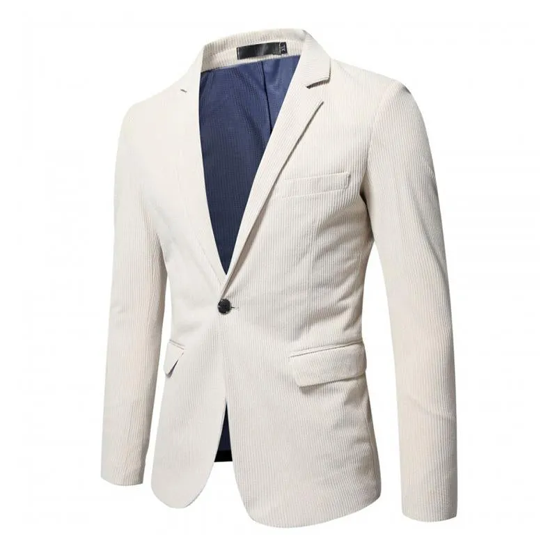 Men's Casual Slim Corduroy Lapel One Button Blazer 57119562M sold by Manly product image thumbnail 2