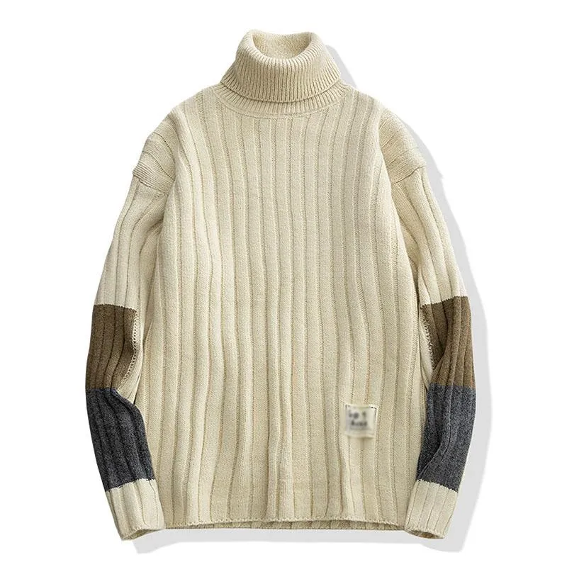 Men's Casual Solid Color Turtleneck Loose Pullover Sweater 08011827M sold by Manly product image thumbnail 4