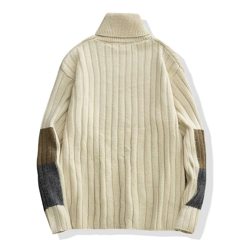 Men's Casual Solid Color Turtleneck Loose Pullover Sweater 08011827M sold by Manly product image thumbnail 5
