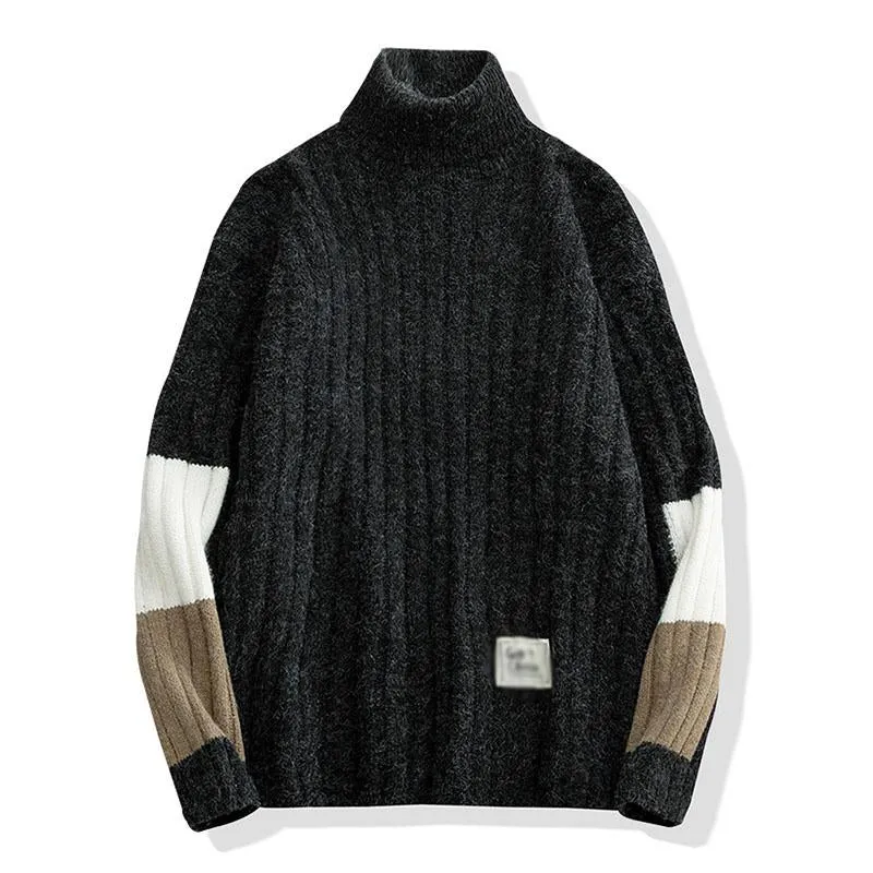 Men's Casual Solid Color Turtleneck Loose Pullover Sweater 08011827M sold by Manly product image thumbnail 3