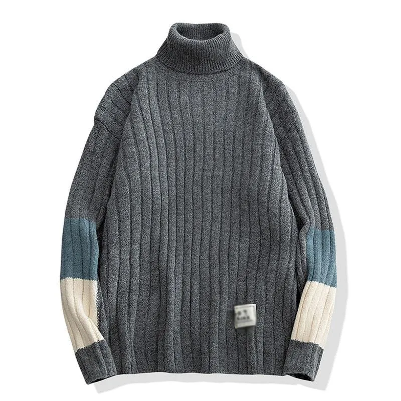 Men's Casual Solid Color Turtleneck Loose Pullover Sweater 08011827M sold by Manly product image thumbnail 2