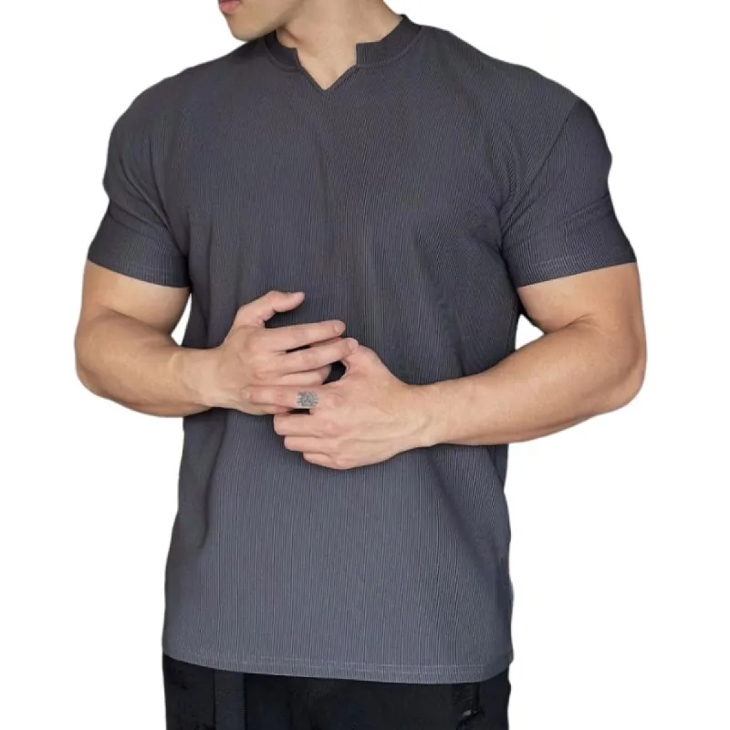 Men's Casual Sports Striped Quick-drying Short-sleeved T-shirt 56246006TO sold by Manly