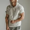 Men's Casual Cotton Blended Slim Fit Short-sleeved Hoodie 60512703M sold by Manly
