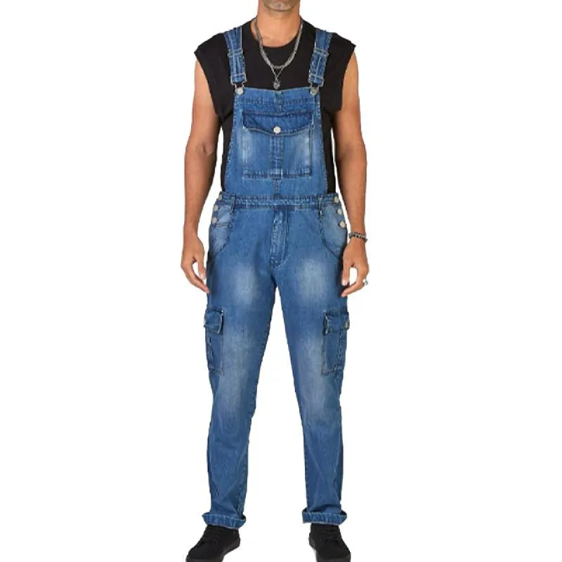 Men's Vintage Multi-Pocket Cargo Denim Overalls 50530030Y sold by Manly