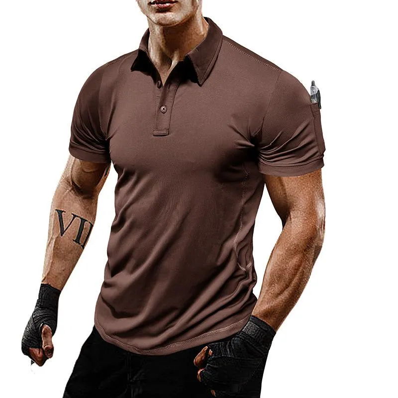 Men's Outdoor Solid Lapel Short Sleeve Casual Polo Shirt 54333479Z sold by Manly product image thumbnail 4