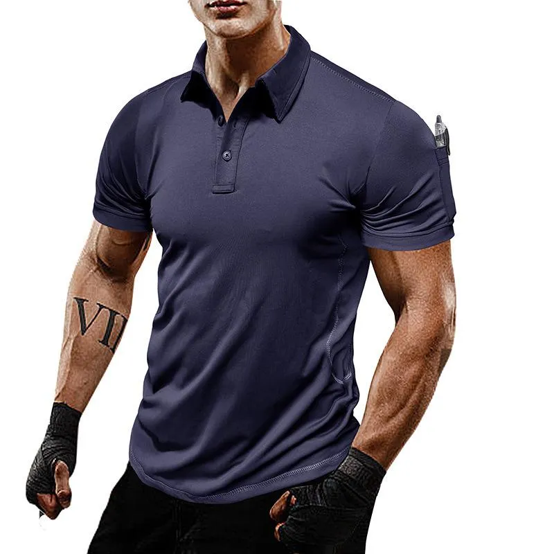 Men's Outdoor Solid Lapel Short Sleeve Casual Polo Shirt 54333479Z sold by Manly product image thumbnail 2