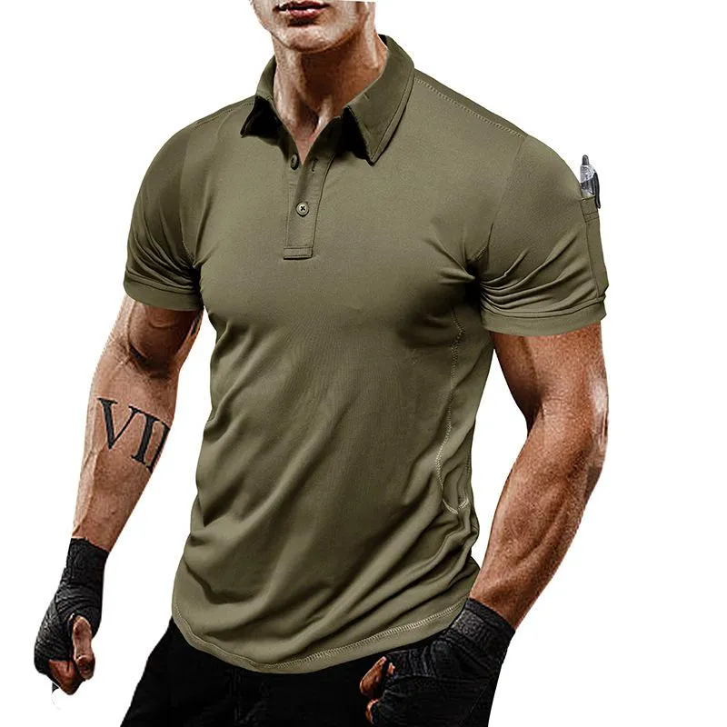 Men's Outdoor Solid Lapel Short Sleeve Casual Polo Shirt 54333479Z sold by Manly product image thumbnail 3
