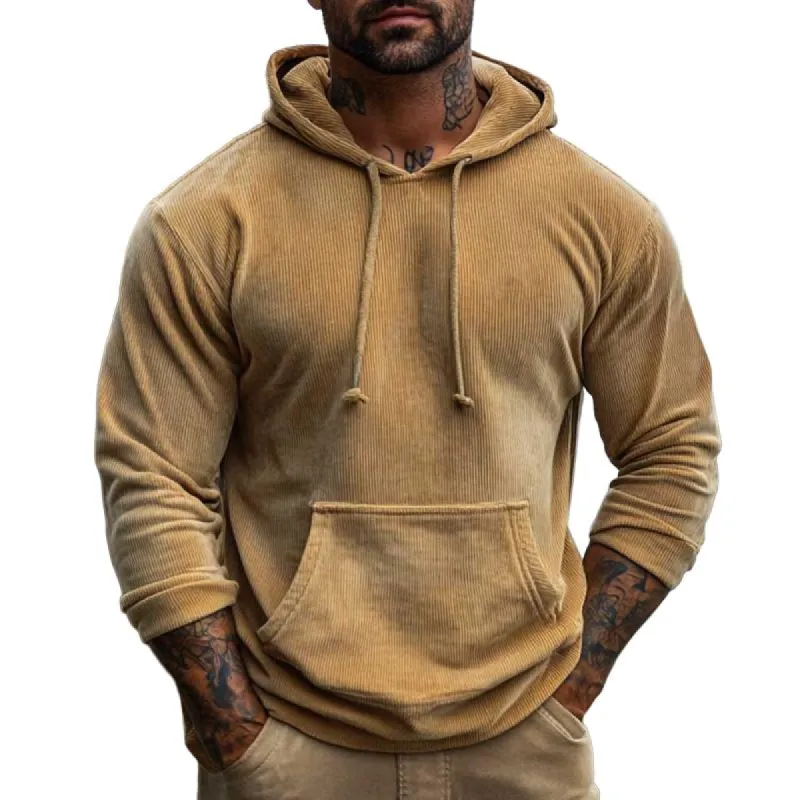 Men's Corduroy Kangaroo Pocket Hoodie 46444827Y sold by Manly
