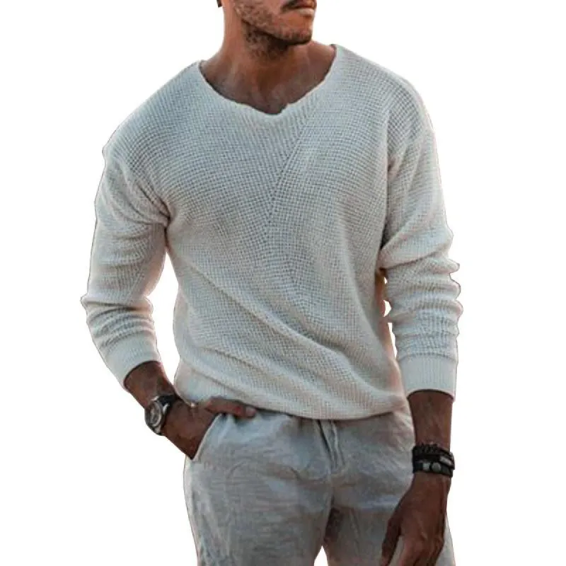 Men's Casual Round Neck Slim Pullover Knitwear 21120897M sold by Manly