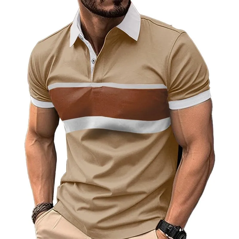 Men's Striped Print Casual Polo Shirt 17648518X sold by Manly