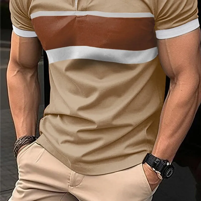 Men's Striped Print Casual Polo Shirt 17648518X sold by Manly product image thumbnail 3