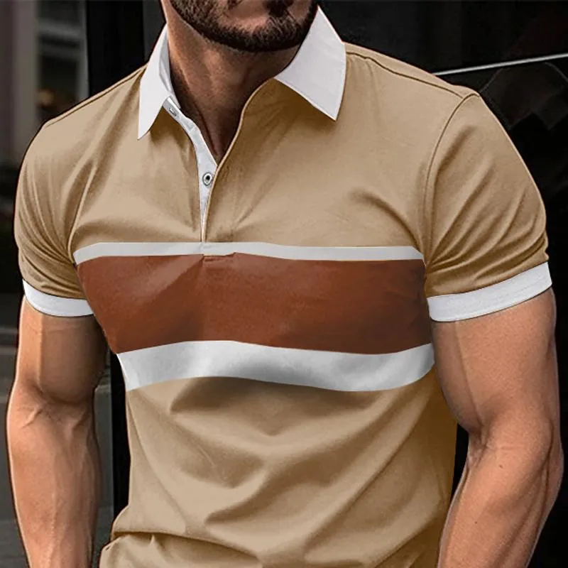 Men's Striped Print Casual Polo Shirt 17648518X sold by Manly product image thumbnail 2