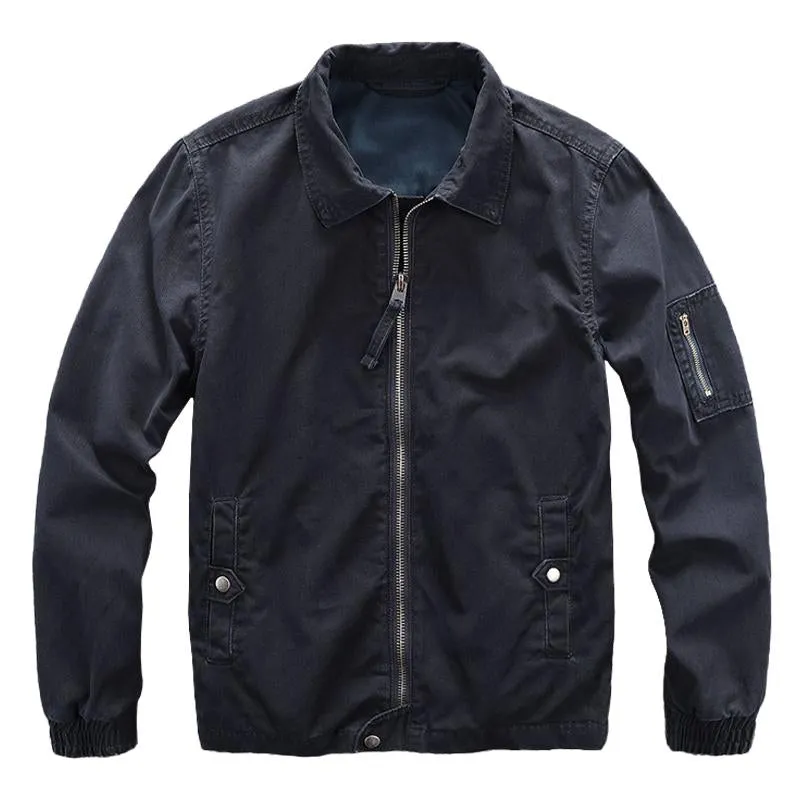 Men's Casual Cotton Camouflage Washed Lapel Loose Zipper Jacket 54938434M sold by Manly product image thumbnail 2