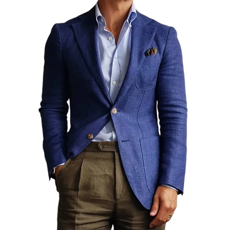 Men's Vintage Solid Color Notch Lapel Two Buttons Blazer 20307489Z sold by Manly