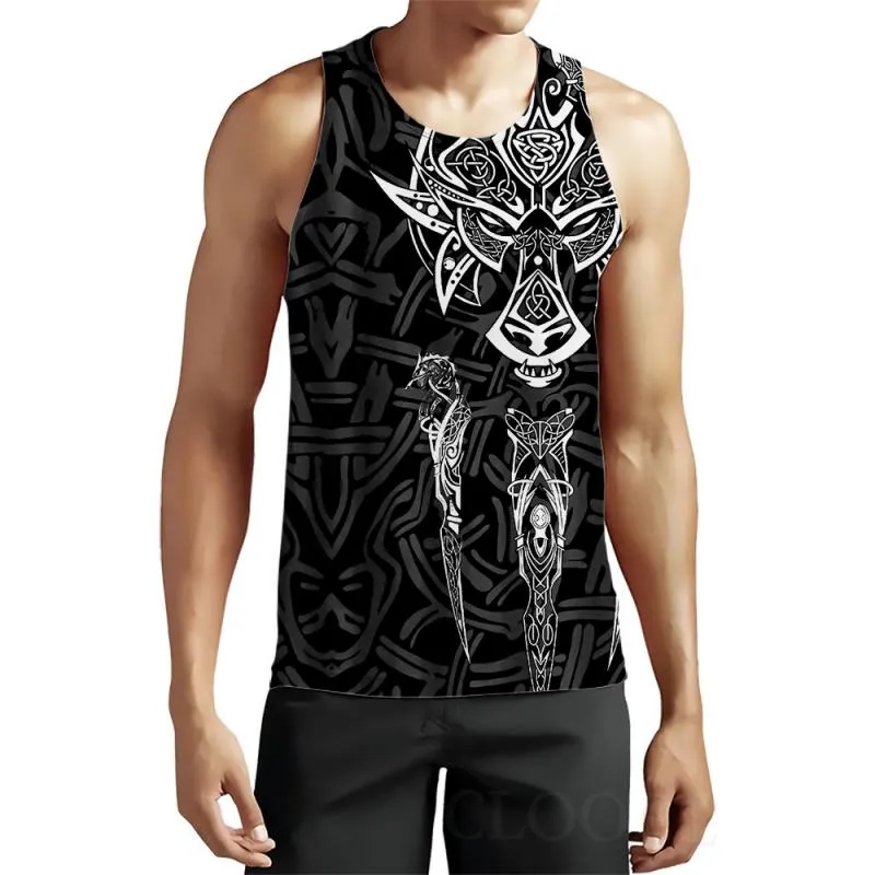 Men's Casual Round Neck Viking Print Tank Top 08728858M sold by Manly product image thumbnail 5