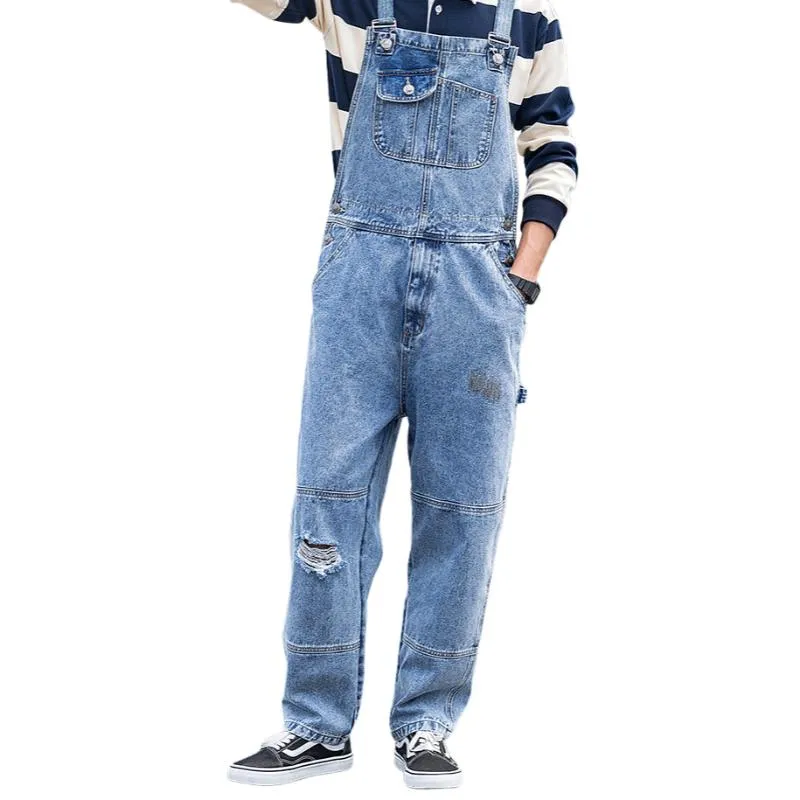 Men's Vintage Loose Multi-Pocket Denim Overalls 65441381Y sold by Manly