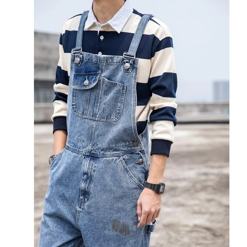 Men's Vintage Loose Multi-Pocket Denim Overalls 65441381Y sold by Manly product image thumbnail 3