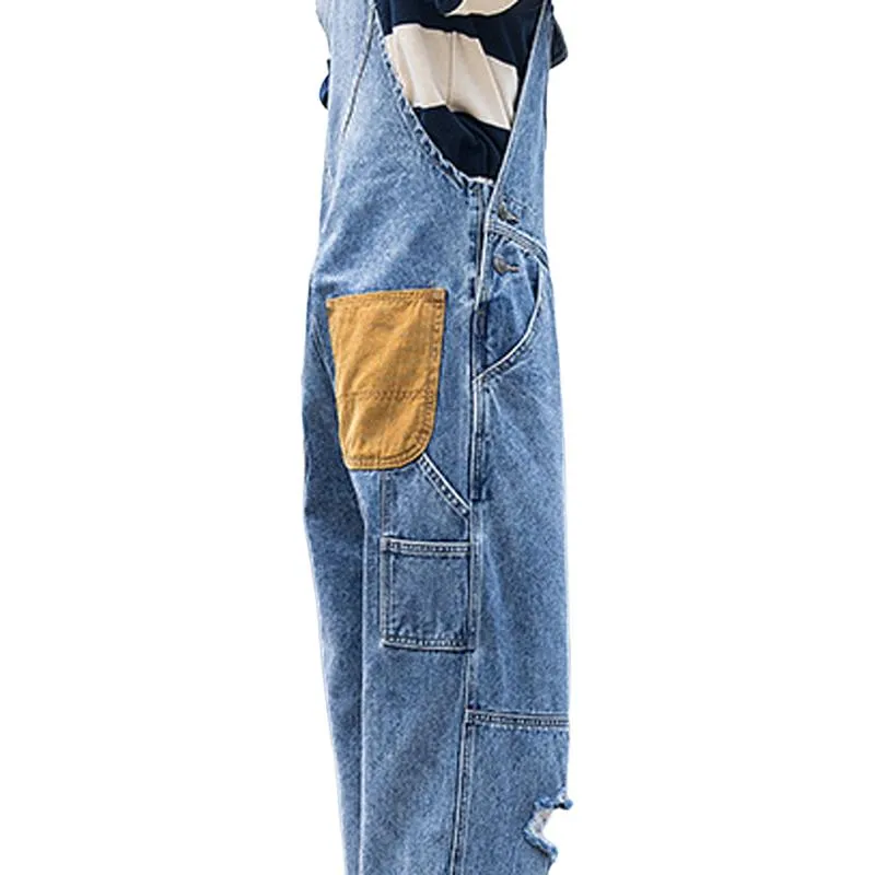 Men's Vintage Loose Multi-Pocket Denim Overalls 65441381Y sold by Manly product image thumbnail 5