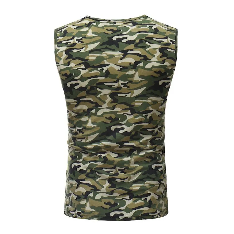 Men's Casual Round Neck Slim Fit Camouflage Sports Tank Top 77705629M sold by Manly product image thumbnail 5