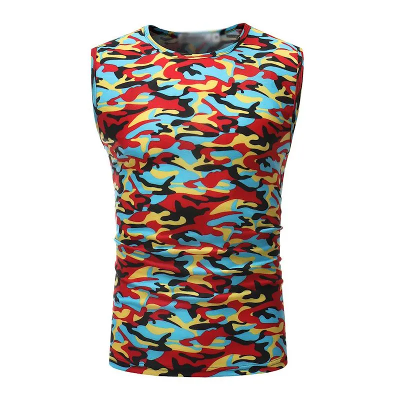 Men's Casual Round Neck Slim Fit Camouflage Sports Tank Top 77705629M sold by Manly product image thumbnail 2