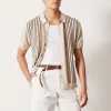 Men's Casual Striped Knitted Short Sleeve Polo Shirt 76354513M sold by Manly