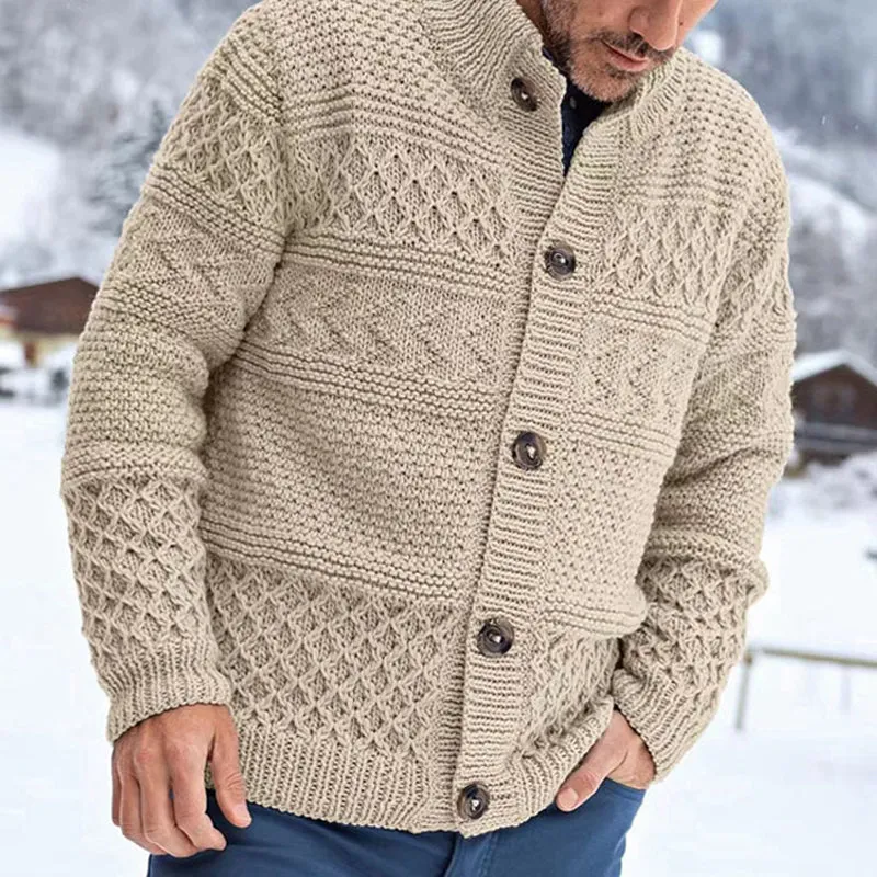 Men's Solid Color Cable Knit Jacket 01529335X sold by Manly product image thumbnail 2