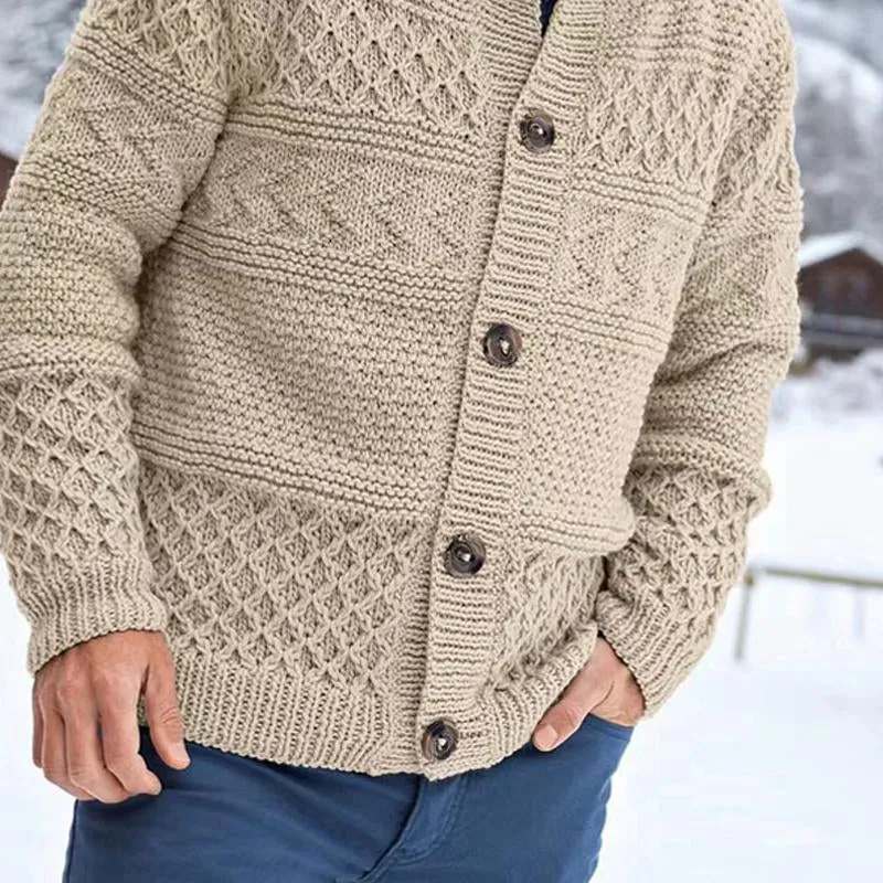 Men's Solid Color Cable Knit Jacket 01529335X sold by Manly product image thumbnail 3