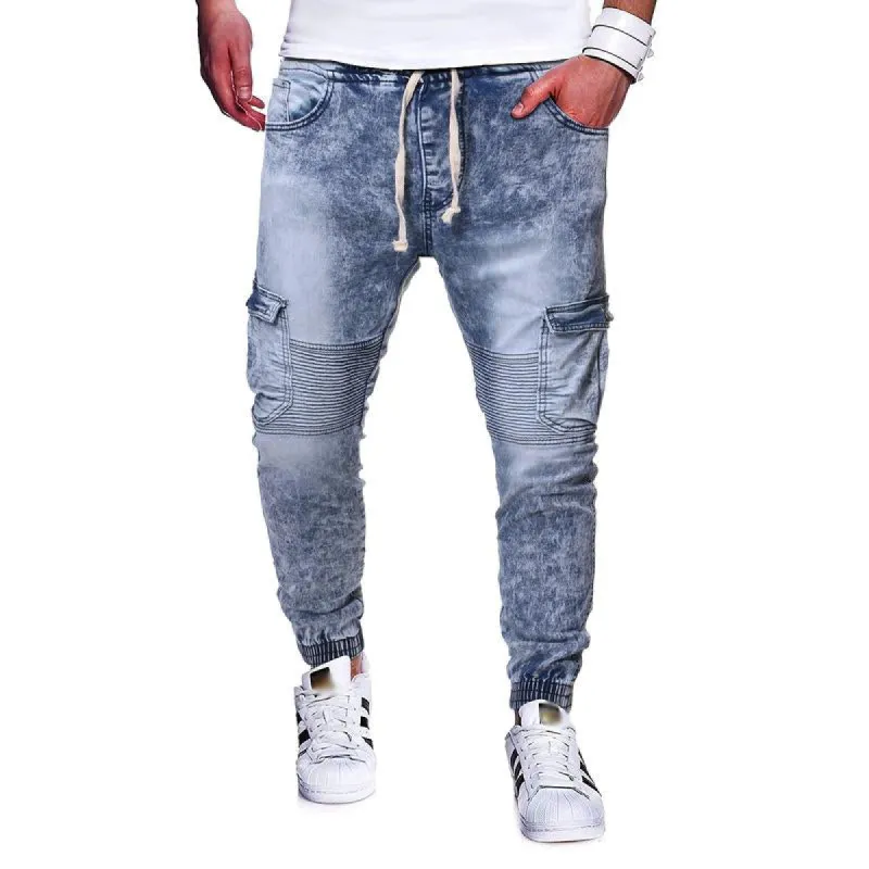 Men's Casual Stretch Multi-Pocket Cargo Jeans 16247682Y sold by Manly