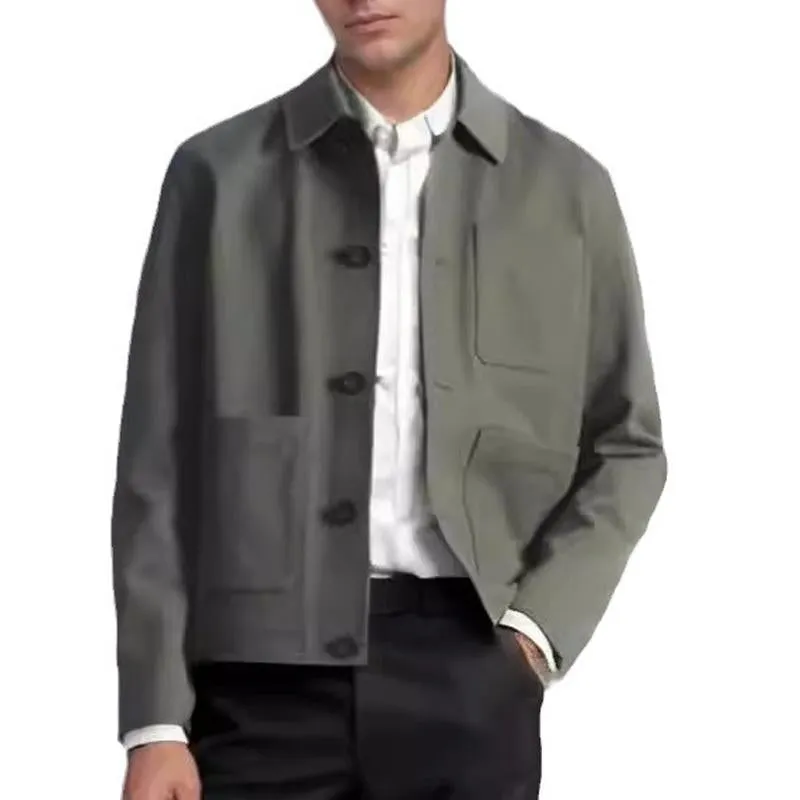 Men's Solid Color Casual Single-breasted Lapel Jacket 18448539X sold by Manly product image thumbnail 3