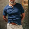 Men's Casual Slim Fit Cotton Blend Henley Neck Short Sleeve T-Shirt 53520536M sold by Manly