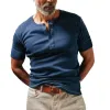 Men's Casual Slim Fit Cotton Blend Henley Neck Short Sleeve T-Shirt 53520536M sold by Manly