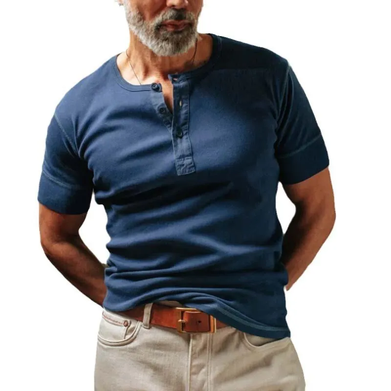 Men's Casual Slim Fit Cotton Blend Henley Neck Short Sleeve T-Shirt 53520536M sold by Manly