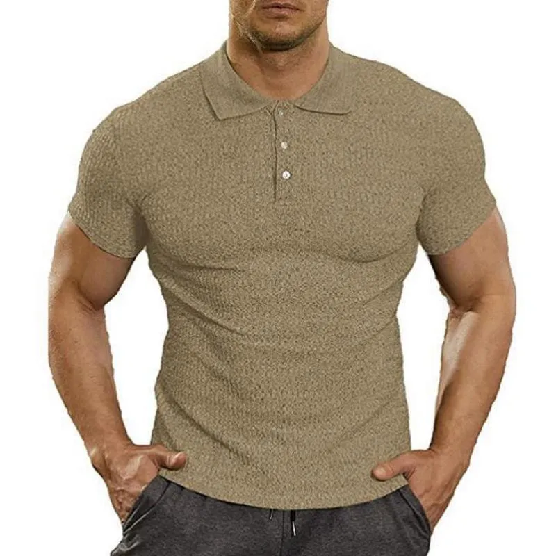 Men's Solid Color Lapel Slim POLO Shirt 58604364X sold by Manly