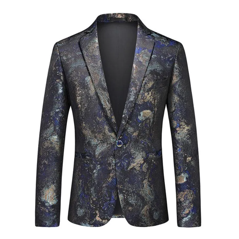 Men's Vintage Printed Lapel One Button Slim Fit Blazer 51780773M sold by Manly