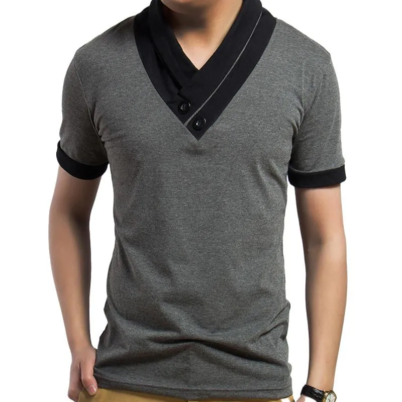 Men's Lapel Stitching Short-sleeved T-shirt 54816592X sold by Manly