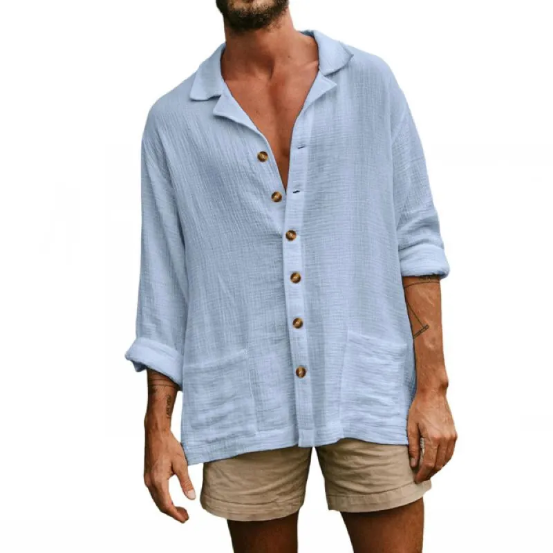Men's Loose Casual Long Sleeve Shirt 31213490Y sold by Manly