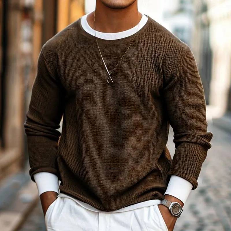 Men's Fashion Colorblock Round Neck Long Sleeve Casual T-shirt 20144123Z sold by Manly product image thumbnail 5