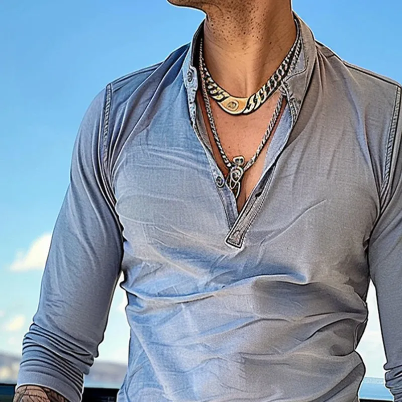 Men's Casual Vintage Long Sleeve T-Shirt 28425728TO sold by Manly product image thumbnail 3