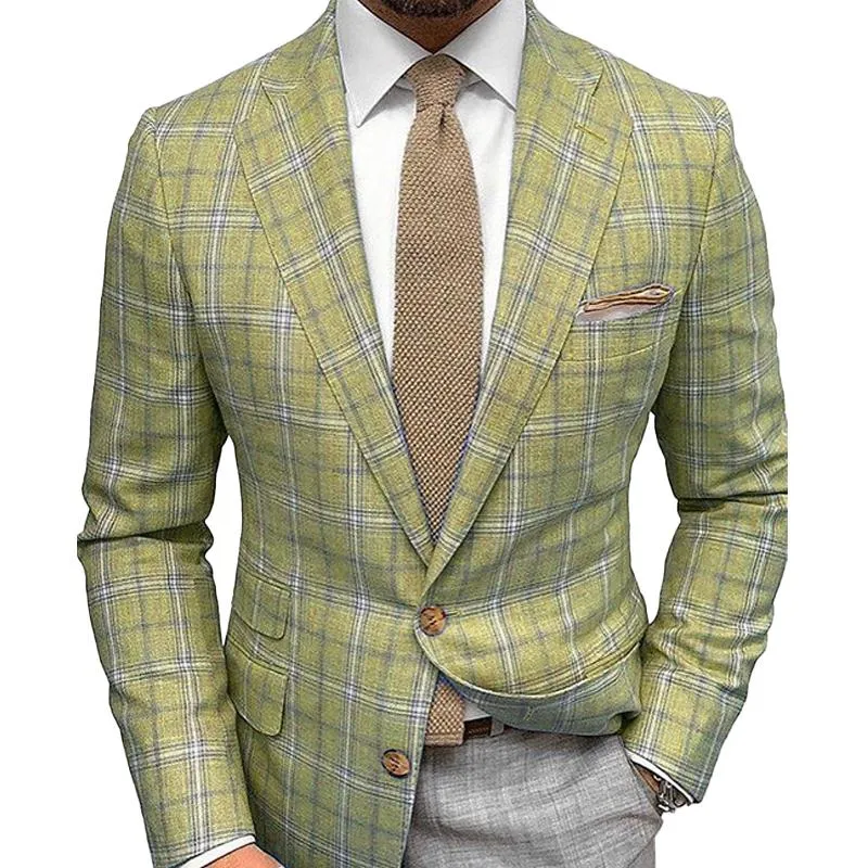 Men's Plaid Print Two-button Casual Blazer 41837302X sold by Manly product image thumbnail 3