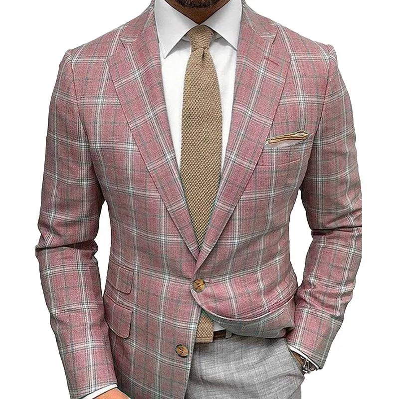 Men's Plaid Print Two-button Casual Blazer 41837302X sold by Manly