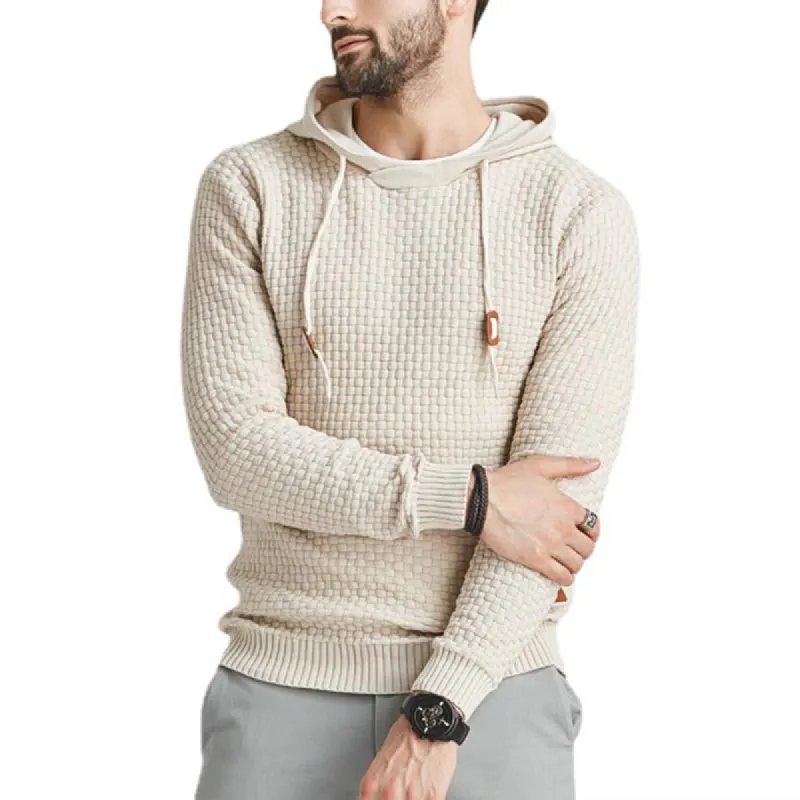 Men's Casual Solid Color Knitted Long Sleeve Hoodie 85263275M sold by Manly
