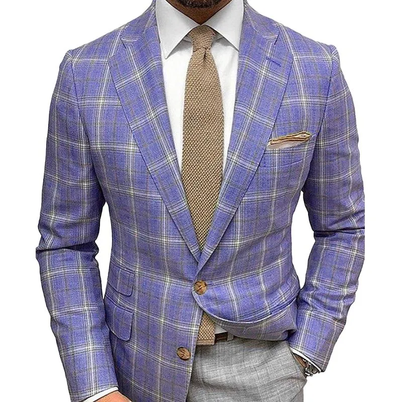 Men's Plaid Print Two-button Casual Blazer 41837302X sold by Manly product image thumbnail 4