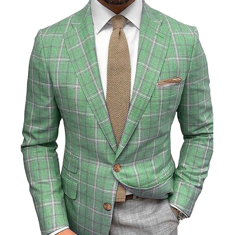 Men's Plaid Print Two-button Casual Blazer 41837302X sold by Manly product image thumbnail 5