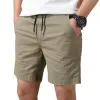 Men's Casual Cotton Loose Thin Elastic Waist Cargo Shorts 22070637M sold by Manly