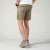Men's Casual Cotton Loose Thin Elastic Waist Cargo Shorts 22070637M sold by Manly