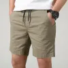Men's Casual Cotton Loose Thin Elastic Waist Cargo Shorts 22070637M sold by Manly