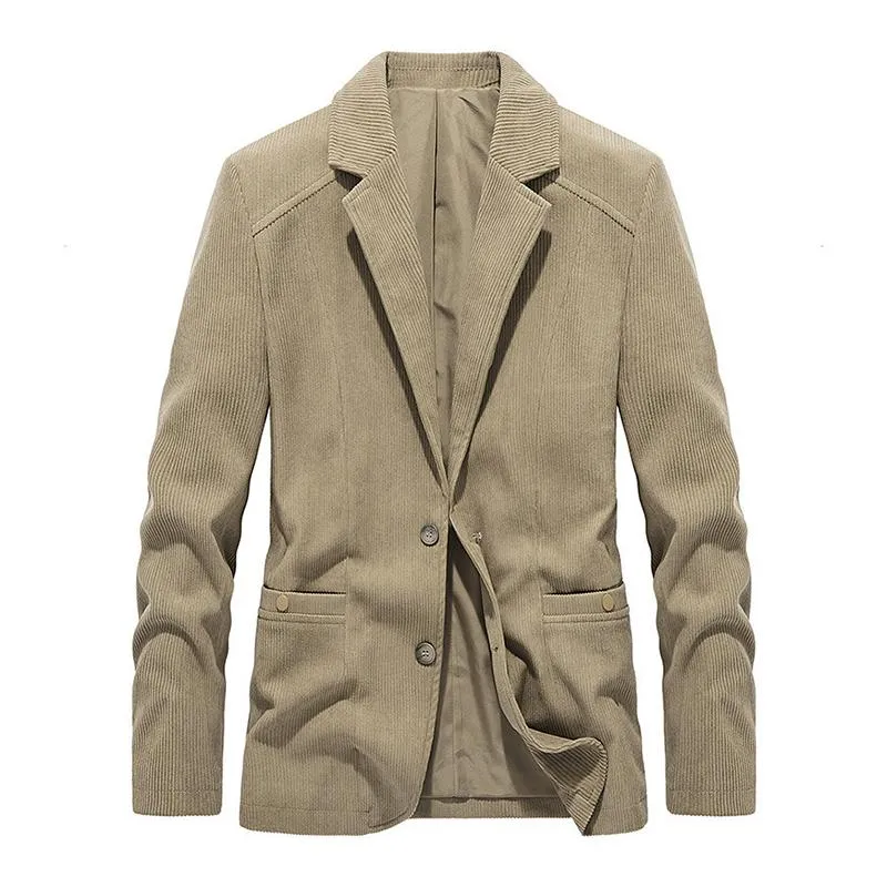 Men's Casual Corduroy Lapel Loose Single Breasted Blazer 94496705M sold by Manly product image thumbnail 4