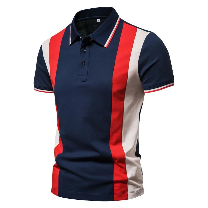 Men's Casual Striped Patchwork POLO Shirt 94716657TO sold by Manly product image thumbnail 4