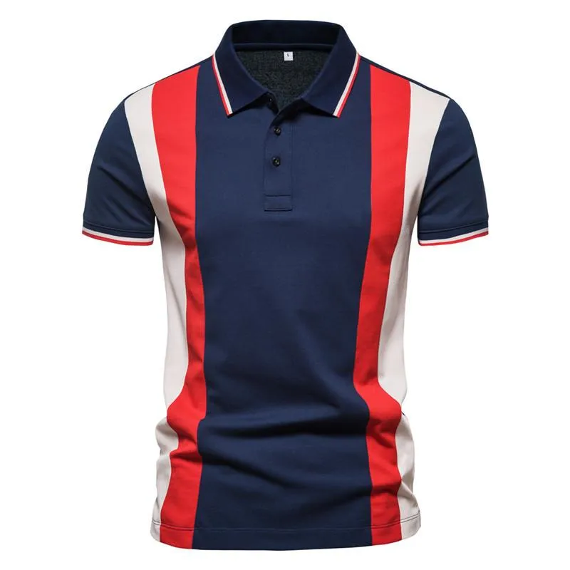 Men's Casual Striped Patchwork POLO Shirt 94716657TO sold by Manly product image thumbnail 3