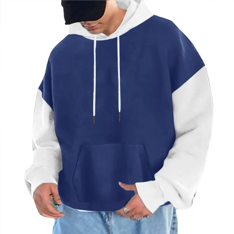 Men's Casual Loose Contrast Drawstring Hoodie 17434312X sold by Manly